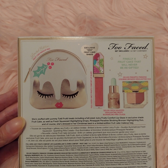 🎄FIRM! NWT TOO FACED TUTTI FRUITTI CHRISTMAS FRUIT CAKE LIMITED EDITION BOX SET - Picture 2 of 8